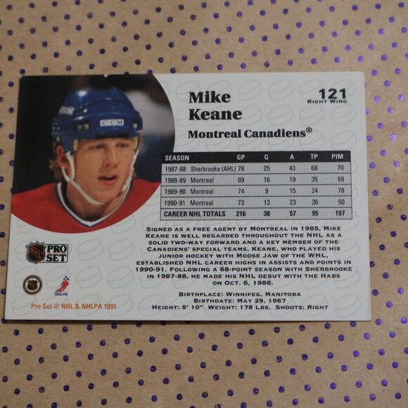 Mike Keane #121 Hockey Card - Picture 2 of 2